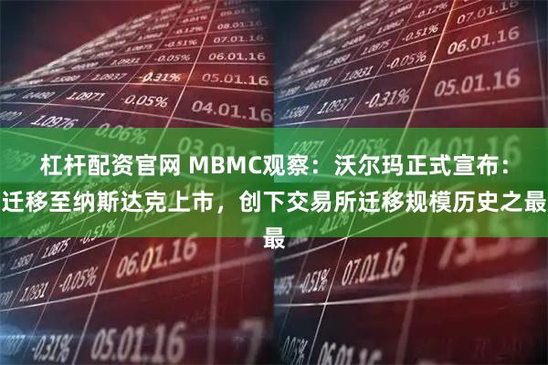 杠杆配资官网 MBMC观察：沃尔玛正式宣布：迁移至纳斯达克上市，创下交易所迁移规模历史之最